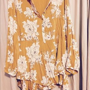 Floral Free People tunic mini dress