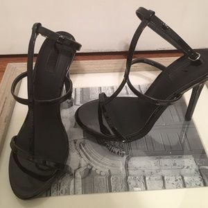 BLack Strappy Stilettos