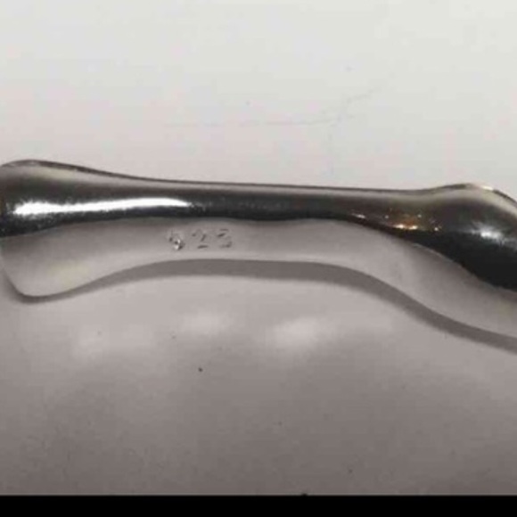 Solid Sterling Silver Bamboo Bangle Cuff - Picture 3 of 4