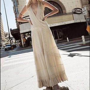 Free People white embellished "Oberoi Dress" NWT