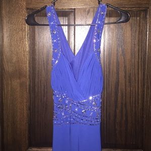 Royal Blue open Back Prom dress