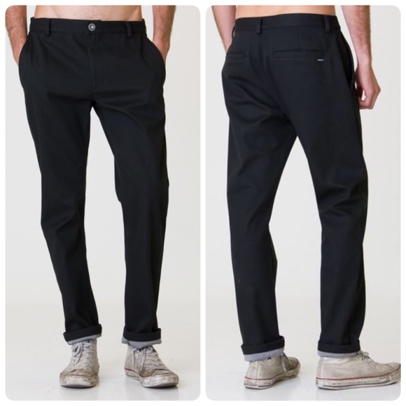 RVCA Duplex pant in black with grey lining