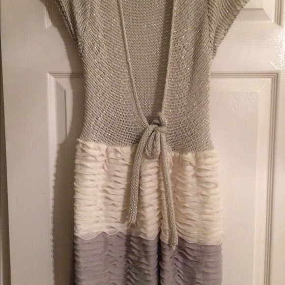 Silver crochet party dress