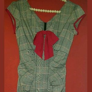 NWT Stop Staring Gray Plaid Wiggle Dress Size S