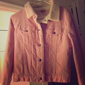 Pink corduroy jean jacket