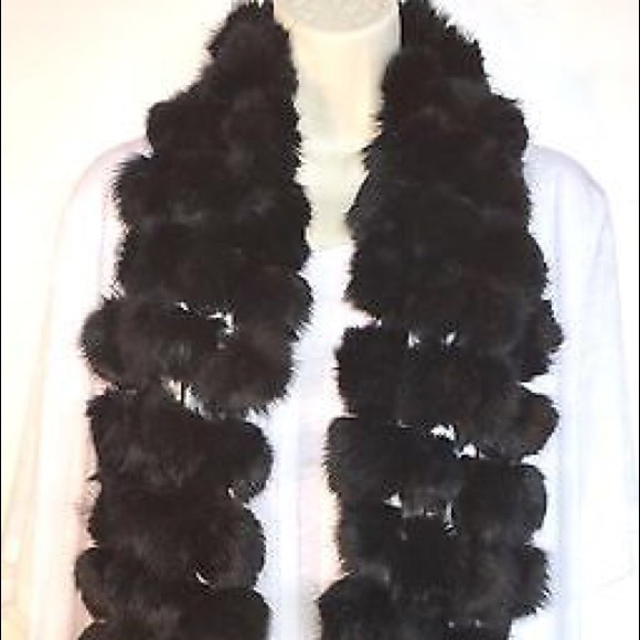 Black Rabbit Fur Scarf Great Condition