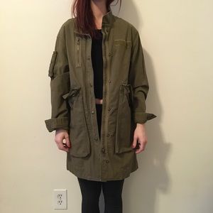 zara basic green jacket