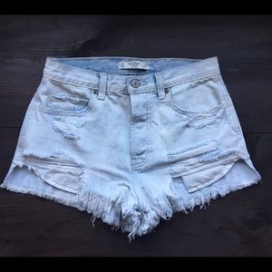 High waisted cut offs