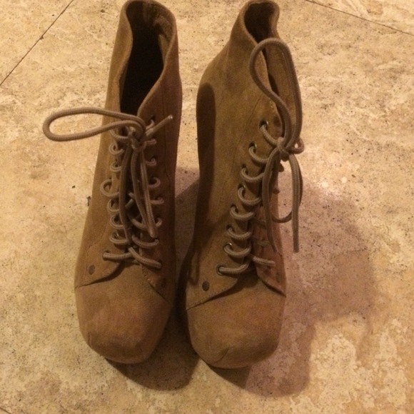 Jeffrey Campbell Camel Suede Lita Booties