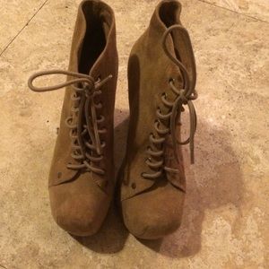 Jeffrey Campbell Camel Suede Lita Booties