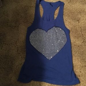 Blue shirt with a heart