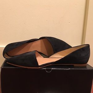 J.crew D'orsay black suede flats 9.5