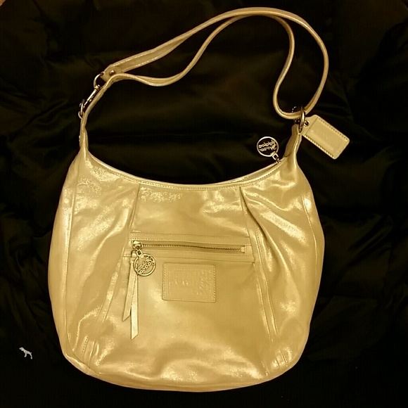 Coach Metallic Ivory Purse NWOT