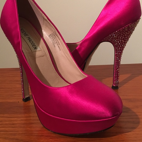 Steve Madden Pink Pumps w/ Rhinestone Heels