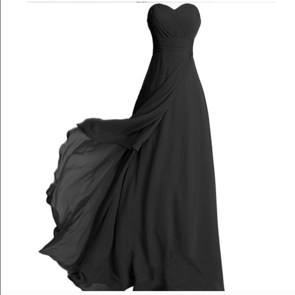 Black strapless formal gown re-posh