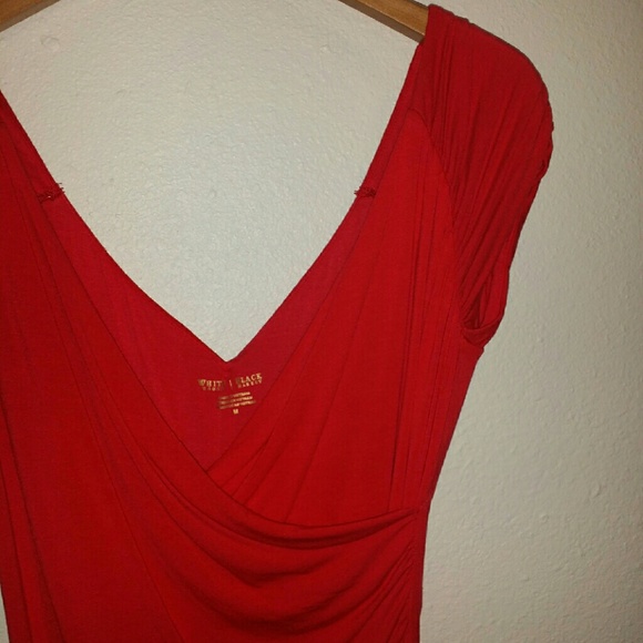 WHBM red v-neck blouse