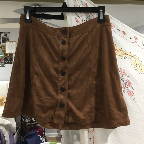 American eagle brown button up skirt