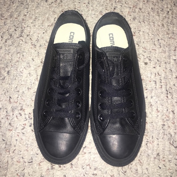 Black leather converses