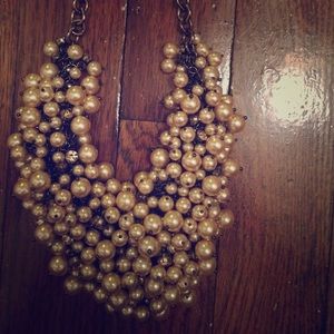 Rose Pearl Bib Necklace