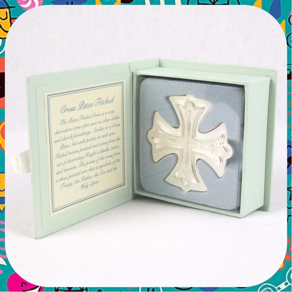 Silver Knight's Cross Pocket / Purse Prayer Charm - Picture 2 of 5
