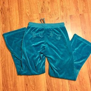 NWOT BCBG Teal Blue Velvet Pants