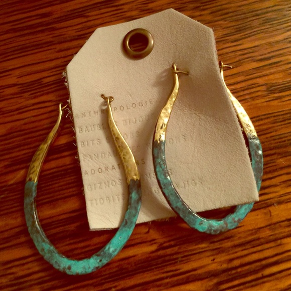 Anthropologie Detta Lena Bernard turquoise hoops