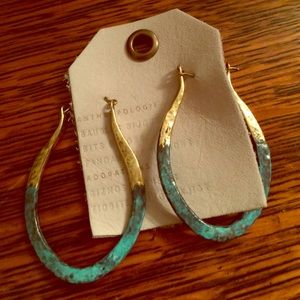 Anthropologie Detta Lena Bernard turquoise hoops