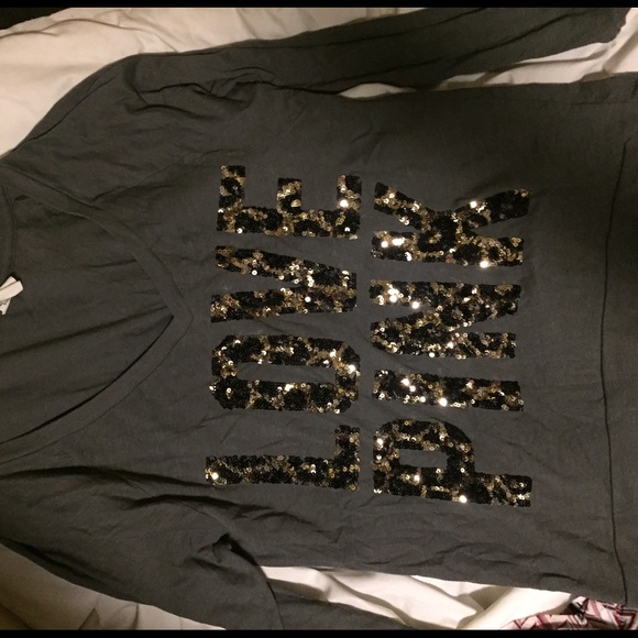 Victoria secret pink long sleeve tee w cheeta logo