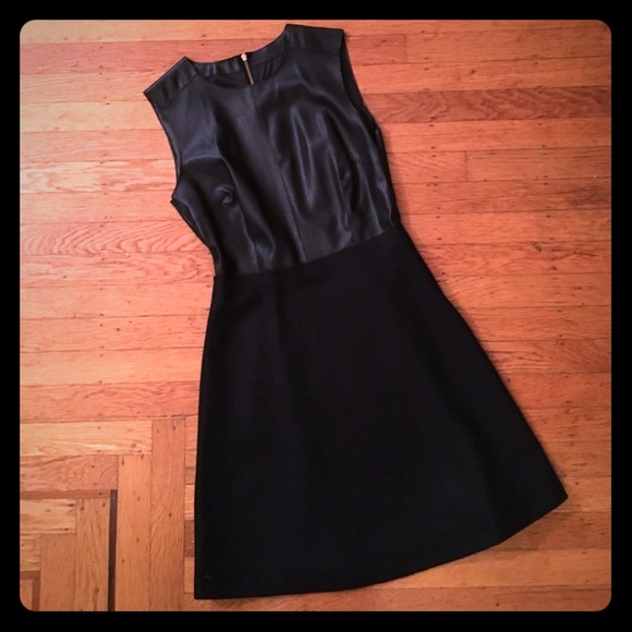 Zara faux leather and wool dress