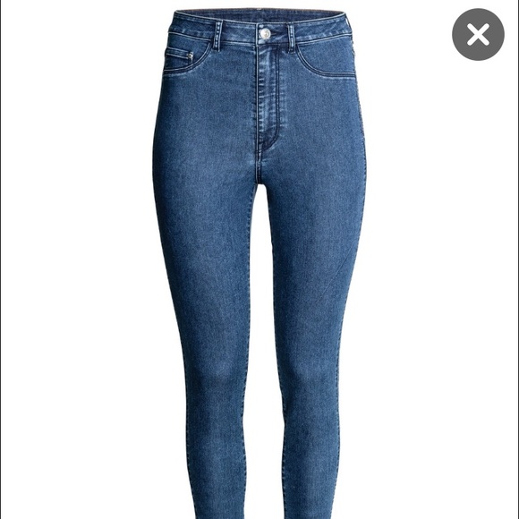 Cute HIGH WAIST H&M acid wash jeans!!!