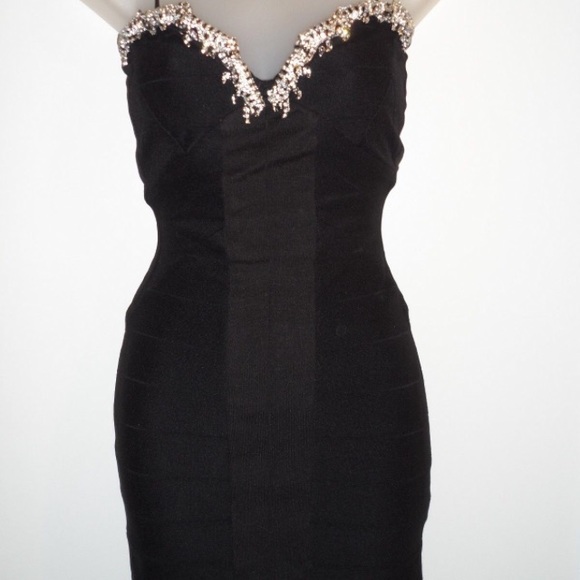 Black bandage mini dress