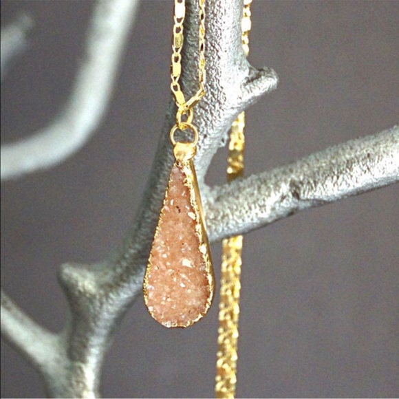 Function & Fringe Natural Druzy Pendant Necklaces - Picture 4 of 5