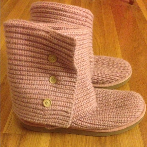Pink Knit Ugg Boots