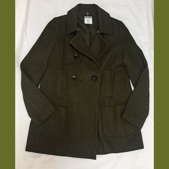 NWOT Old Navy Olive Wool Blend Coat
