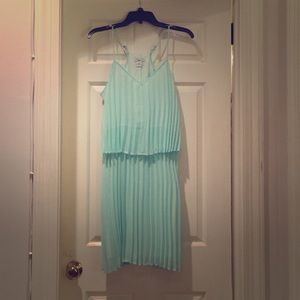 Bar III pleated dress in sea foam green