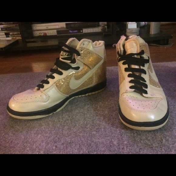 Nike Glitter Gold High Tops