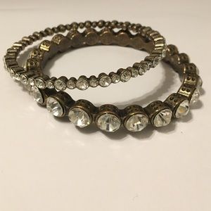 Two Crystal Bangles - Costume Jewelry