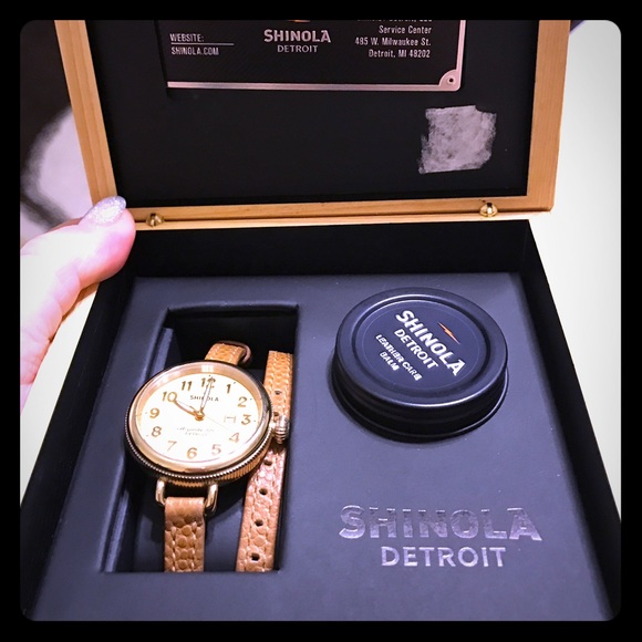 Perfect Gift! Shinola Birdy gold double wrap watch