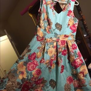 Tiana B mint floral printed dress ~ fit & flare💚