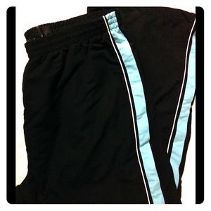 Women's Plus Size 3X Black/Aqua Work Out Pants