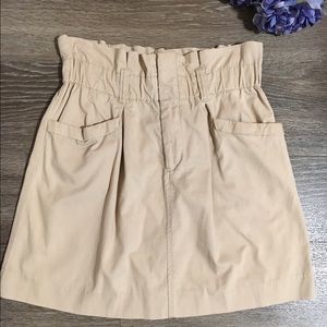 Zara Woman khaki ruched-waist skirt