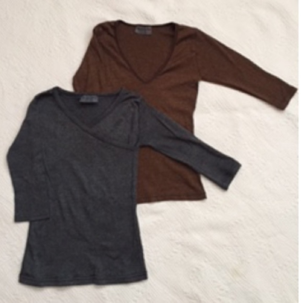 TWO Michael Stars 3/4 length shirts