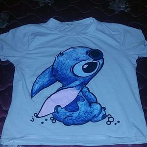 White stitch croptop