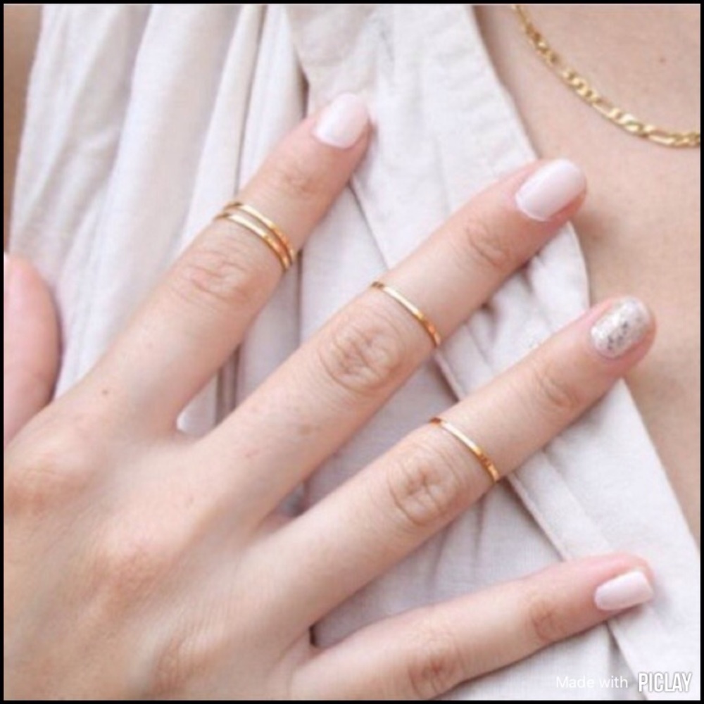Women's Fashion Gold-tone Midi Rings