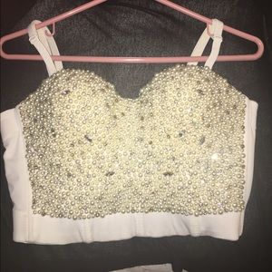 Rhinestone bejeweled bustier