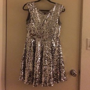 Silver Sequin Party Dress