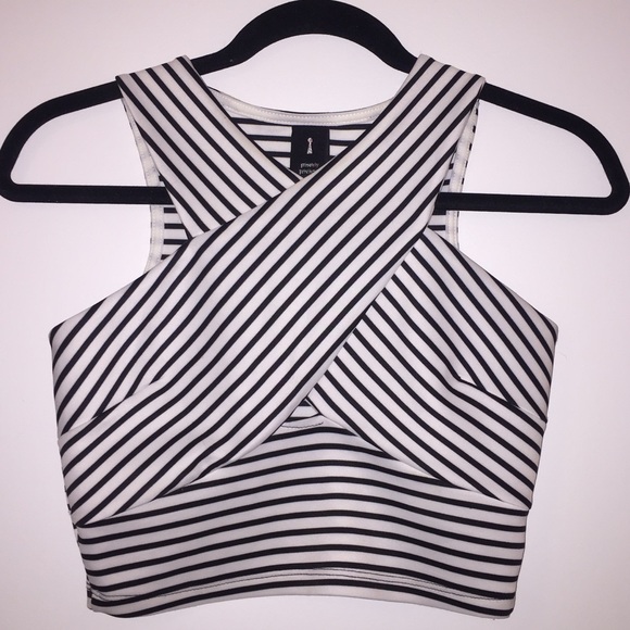 Striped Keyhole Crop Top