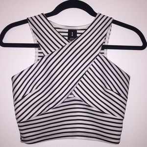 Striped Keyhole Crop Top
