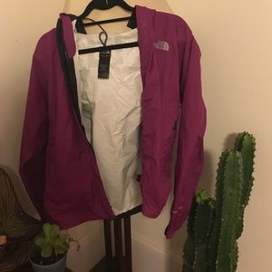 Fuscia northface rain jacket