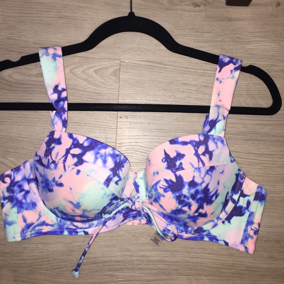 Pastel Tie Dye Push-Up Bikini Top